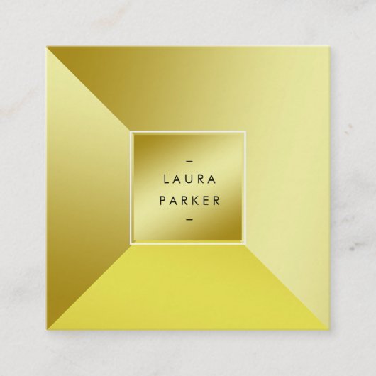 Modern Gold Polygon Geometric Contemmodern Vierkante Visitekaartje (Voorkant)