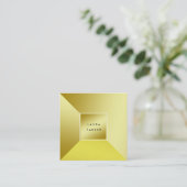 Modern Gold Polygon Geometric Contemmodern Vierkante Visitekaartje (Staand voorkant)