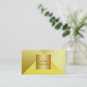 Modern Gold Polygon Geometric Contemmodern Visitekaartje (Staand voorkant)