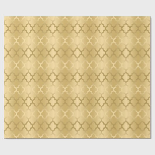 Modern Gold Quatrefoil Geometric Pattern Cadeaupapier (Vlak)