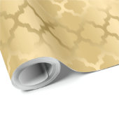Modern Gold Quatrefoil Geometric Pattern Cadeaupapier (Rol Hoek)