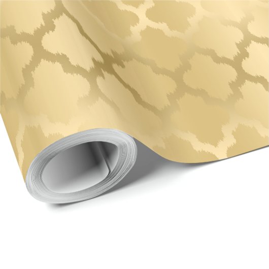 Modern Gold Quatrefoil Geometric Pattern Cadeaupapier (Rol Hoek)