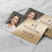 Modern Gold Real Estate Custom Logo Realtor Photo Visitekaartje