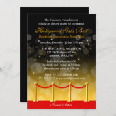 Modern Gold Red Carpet Hollywood Fundraiser Kaart (Voorkant / Achterkant)