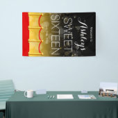 Modern Gold Red Carpet Hollywood Sweet 16 Spandoek (Beurs)