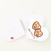 Modern Gold Red Double Heart Happy Valentijns Notitieboek (Binnen)