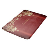 Modern Gold Red Floral Bath Mat (Gekanteld)