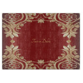 Modern Gold Red Floral Cutting Board Snijplank (Voorkant)