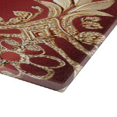 Modern Gold Red Floral Cutting Board Snijplank (Hoek)