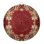Modern Gold Red Floral Dartboard Dartbord (Voorkant)