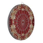 Modern Gold Red Floral Dartboard Dartbord (Voorkant Links)