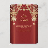 Modern Gold Red Floral Detail Enclosure Card Informatiekaartje (Voorkant)