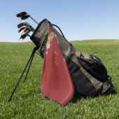 Modern Gold Red Floral Golf Towel Golfhanddoek (Groen)