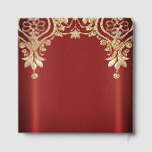 Modern Gold Red Floral Guest Book Gastenboek (Achterkant)