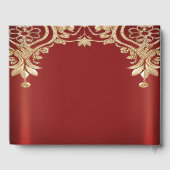 Modern Gold Red Floral Guest Book Gastenboek (Achterkant)