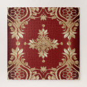 Modern Gold Red Floral Jigsaw Puzzle Legpuzzel (Verticaal)