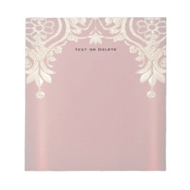 Modern Gold Red Floral Notepad Notitieblok