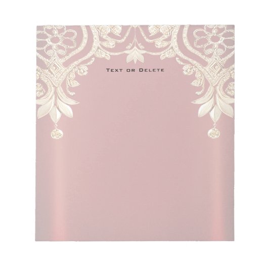 Modern Gold Red Floral Notepad Notitieblok (Voorkant)