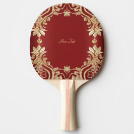 Modern Gold Red Floral Ping Pong Paddle Tafeltennisbatje