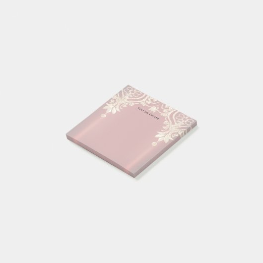 Modern Gold Red Floral Post it Notes (Schuin)