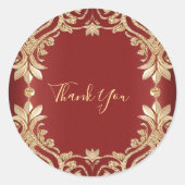 Modern Gold Red Floral Sticker (Voorkant)