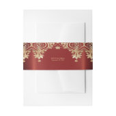 Modern Gold Red Floral Uitnodigingen Wikkel (Voorkant Voorbeeld)