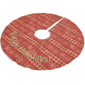 Modern Gold & Red Pattern bericht Kerstboom Rok (Gekanteld)