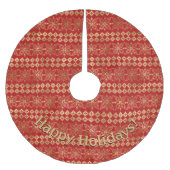 Modern Gold & Red Pattern bericht Kerstboom Rok (Voorkant)
