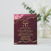 Modern Gold Red RN Graduation Party Invitation Briefkaart (Staand voorkant)