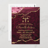 Modern Gold Red RN Graduation Party Invitation Briefkaart (Voorkant / Achterkant)