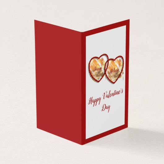 Modern Gold Red & White Heart Love Valentijnsdag Kaart (Buitenkant)