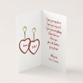 Modern Gold Red & White Heart Love Valentijnsdag Kaart (Binnen)