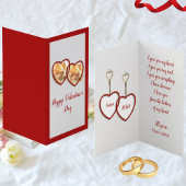 Modern Gold Red & White Heart Love Valentijnsdag Kaart