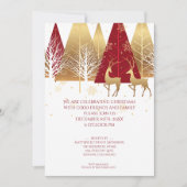 Modern Gold Red Woodland Deer Kaart (Voorkant)