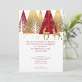 Modern Gold Red Woodland Deer Kaart (Staand voorkant)