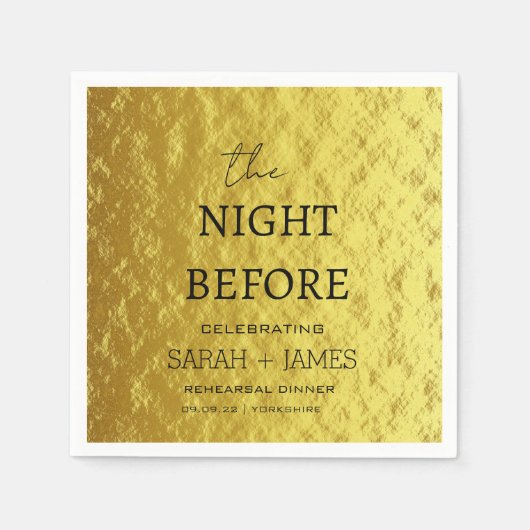 Modern Gold repetitie diner de avond ervoor Servet (Voorkant)