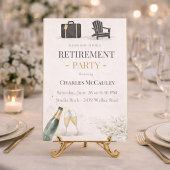 Modern Gold Retirement Invitation Kaart