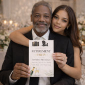 Modern Gold Retirement Invitation Kaart