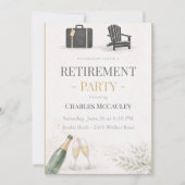 Modern Gold Retirement Invitation Kaart (Voorkant)
