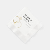 Modern Gold Rings Zwart-wit Verloving Servet (Hoek)