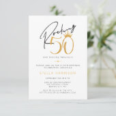 Modern Gold Rocking 50e verjaardagsfeestje Kaart (Staand voorkant)