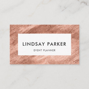 Modern Gold Rose Event Planner Business Card Visitekaartje