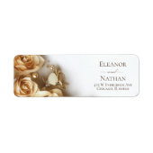 Modern Gold Rozen Spring Wedding Etiket (Voorkant)