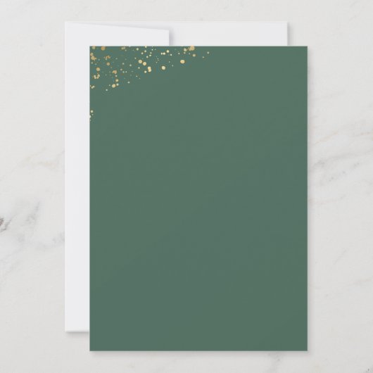 Modern Gold Sage Green Pine Trees Forest Wedding Kaart (Achterkant)