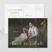 Modern Gold Save OUR Date Photo Briefkaart (Voorkant / Achterkant)