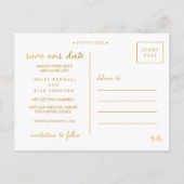 Modern Gold Save OUR Date Photo Briefkaart (Achterkant)