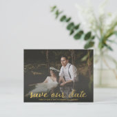 Modern Gold Save OUR Date Photo Briefkaart (Staand voorkant)