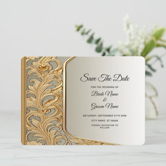 Modern Gold  Save the Date (Staand voorkant)