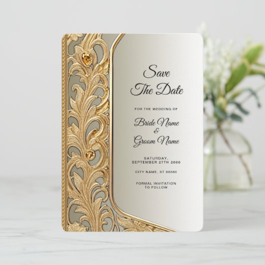 Modern Gold  Save the Date (Staand voorkant)