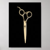 Modern Gold Scissor Hair Stylist Hair Salon Barber Poster (Voorkant)